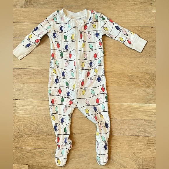 Hanna Andersson 2-Way Zip “Bright Bulbs” Footie PJs - Picture 1 of 4